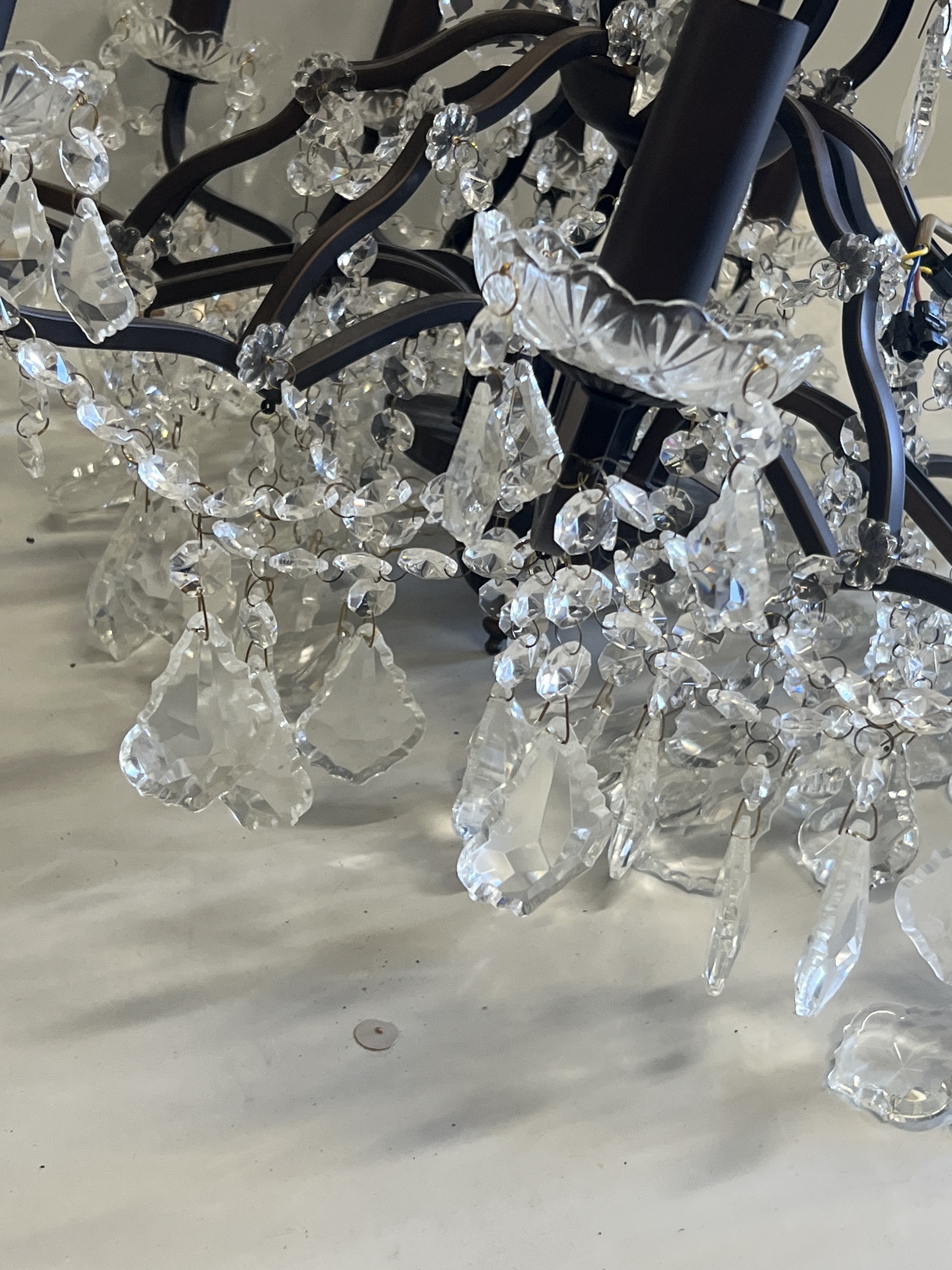 A twelve branch cut glass electrolier, diameter 84cm